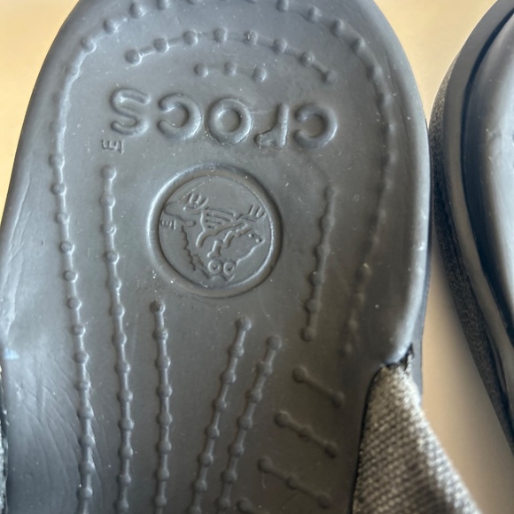 Men’s Crocs Black Canvas Rubber Flip Flops size 8 - Picture 9 of 14